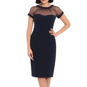 Illusion Yoke Cocktail Dress Size 14 Maggie London